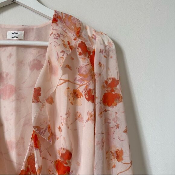 Wilfred Aritzia Nadine Floral Wrap Top Size XXS - Picture 7 of 11
